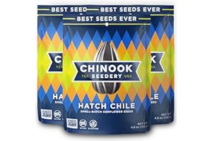 Chinook Seedery Roasted Sunflower Seeds - Jumbo Seeds Keto Snacks - Best For Snack Packs - Gluten Free, Non GMO Snack Food Gifts - 4 Ounce (Pack of 3) - Hatch Chile Flavor Pack