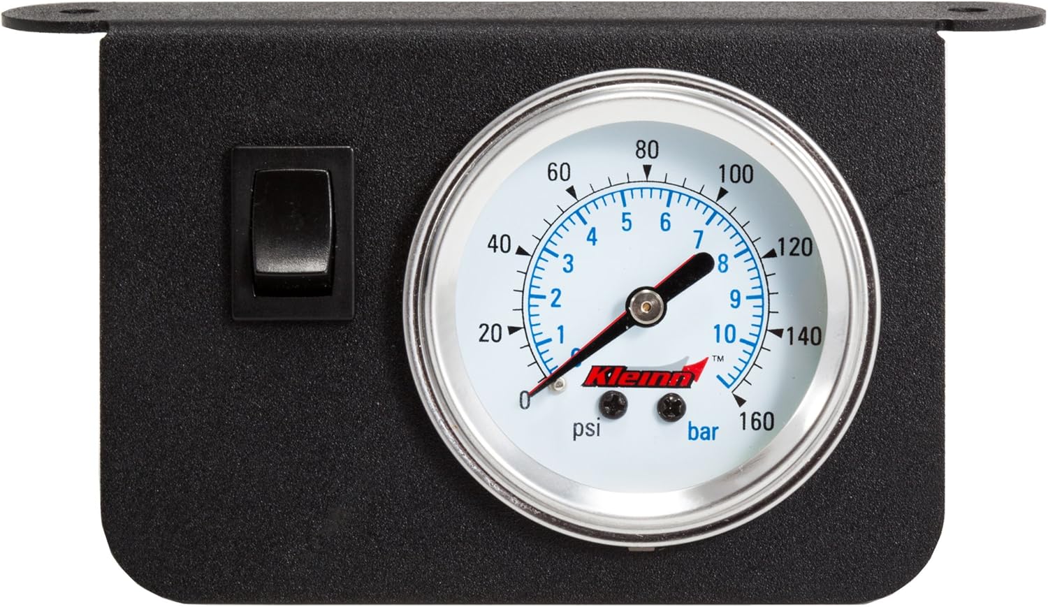 Kleinn Air Horns 1301 Illuminated 160 PSI Single Needle Dash Panel Gauge Kit with ON/Off Switch