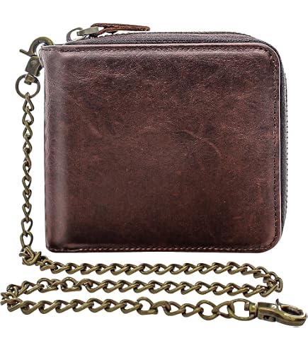 Amazon.com: V LUVIAS Anti-Theft Mens Wallet with Chain Genuine