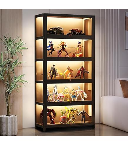 クリア飾り棚 Amazon.co.jp: アクリルコレクションケース クリア 棚板4枚付