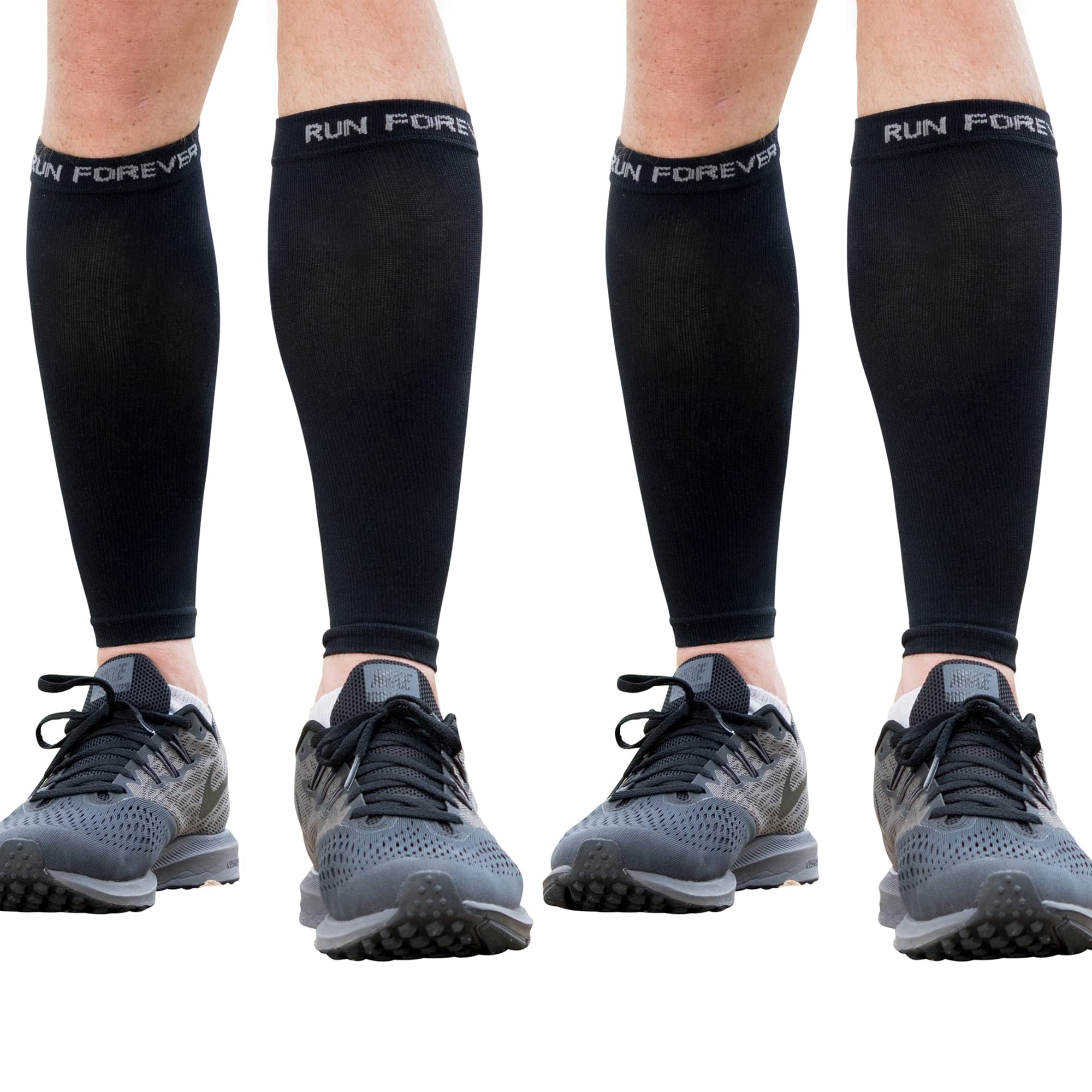 Photo 1 of Calf Compression Sleeves for Men and Women - Footless Compression Socks for Runners, Shin Splints, Varicose Vein & Calf Pain Relief - Leg Brace for Running, Cycling, and Travel - Small, Black, 2 Pack