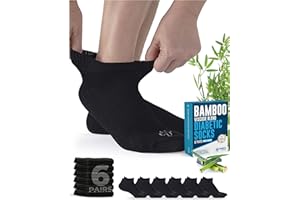 Doctor's Select Viscose Bamboo Ankle Diabetic Socks for Women and Men - 6 Pairs | Super Soft, Non Binding, Loose Wide Top