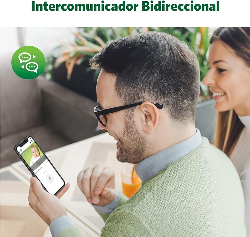 LF1911 Smart WiFi Monitor de Bebé com Vídeo em FHD 1080P, Aplicação Gratuita com Deteção de Movimento e Ruído, Visão Noturna a Cores, Modo de Privacidade, Controlo Remoto de Zoom Rotação-Inclinação