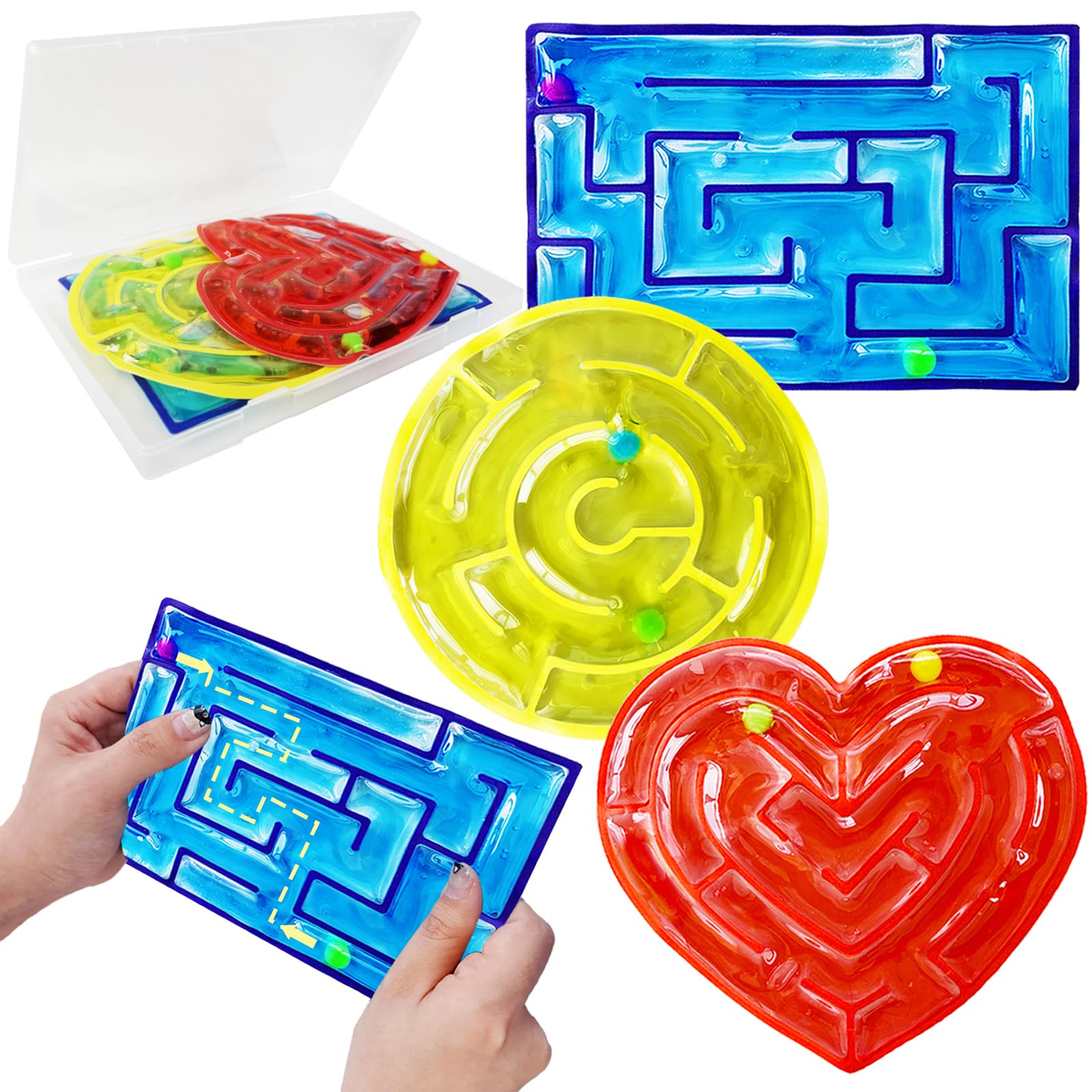 Photo 1 of 3 Pcs Squeeze Sensory Maze Fidget Toys,Squishy Toys with Filled Goo for Kids with Autism,Stress Anxiety Relief Toys for Calming Down Classroom,Easter Basket Stuffers Gifts for Boys Girls