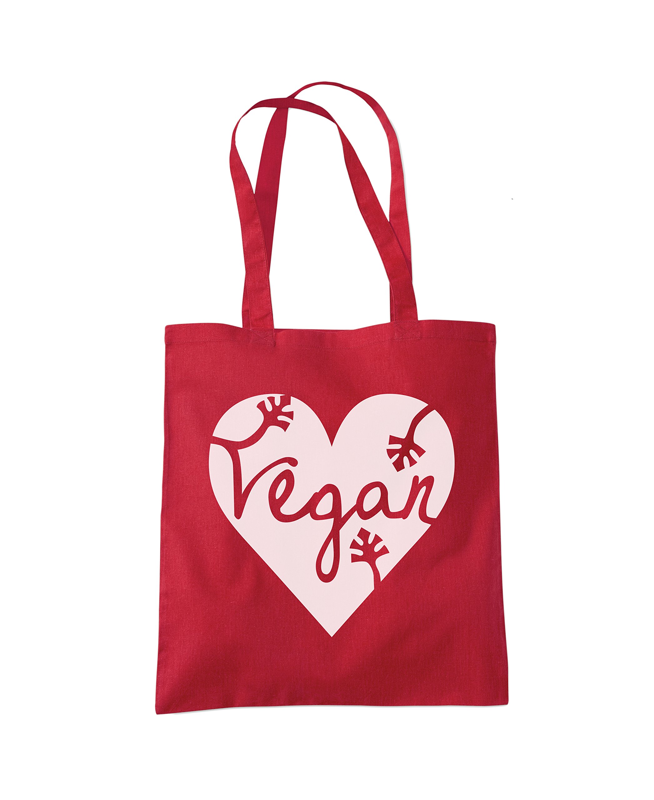 Vegan Heart Tote Bag - red One Size
