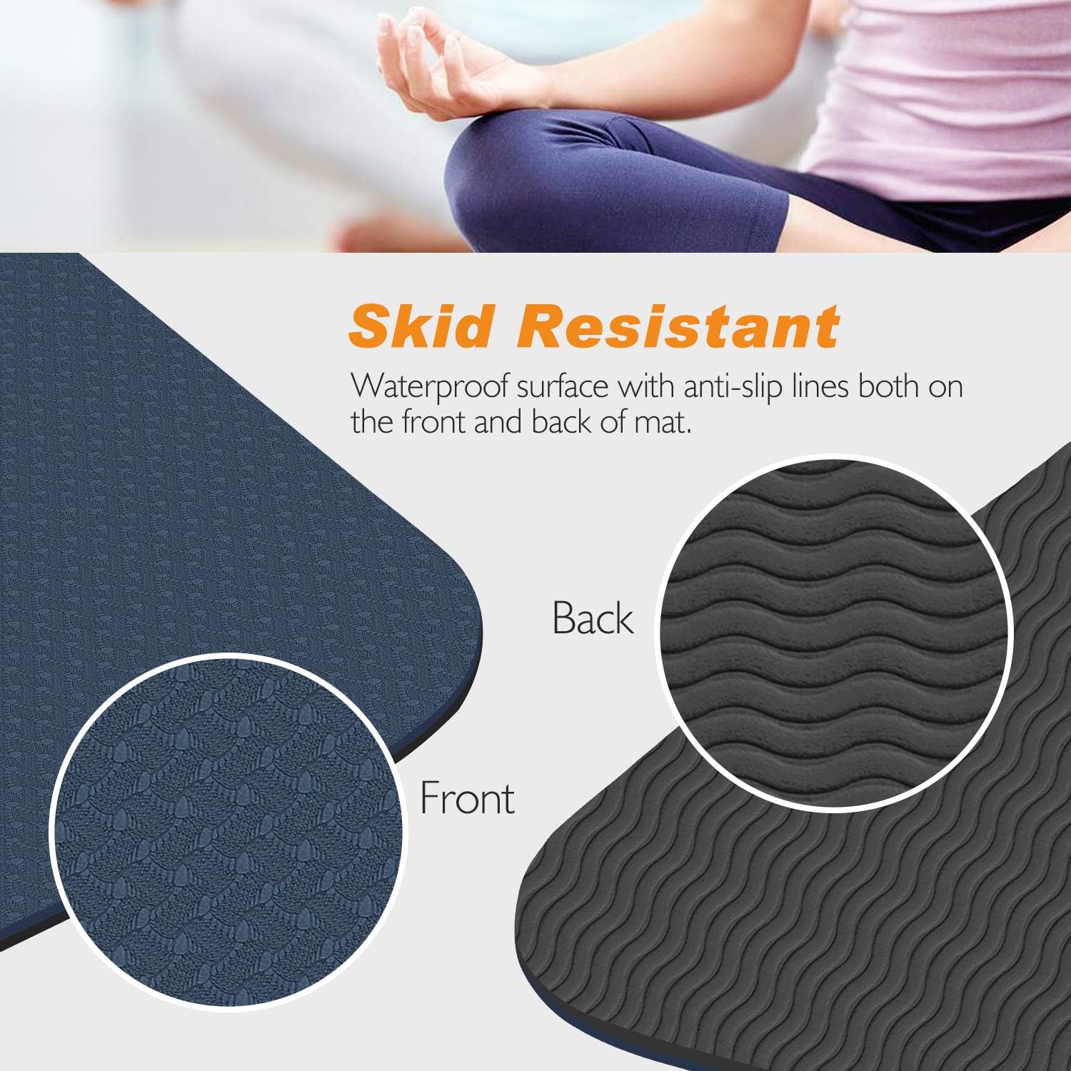 TOPLUS Yoga Mat - Classic 1/4 inch Pro Yoga Mat Eco Friendly Non Slip Fitness Exercise Mat with Carrying Strap-Workout Mat for Yoga, Pilates and Floor Exercises : Sports & Outdoors