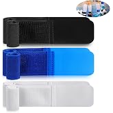 Vinsot 6 Pcs Elastic Soccer Shin Guard Straps Stays, Black,White,Blue | for Kids Youth Adult, Elastic Lightweight Adjustable Design, Kicking Ball Running Cycling