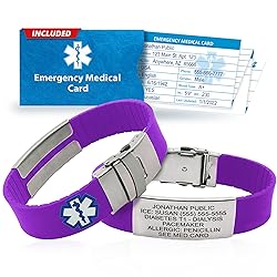 Sport Medical Alert Bracelet for Men & Women