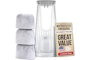 Keurig Starter Kit Replacement for Keurig 2.0 K200, K250, K35, K-Duo, K Duo Hot & Iced Gen 2 and K-Compact Coffee Makers by PureHQ - Includes Short Filter Holder and 3-Pack Cartridges Water Filters