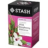 Stash Tea Wild Raspberry Hibiscus Herbal Tea - Naturally Caffeine Free, Non-GMO Project Verified Premium Tea with No Artifici