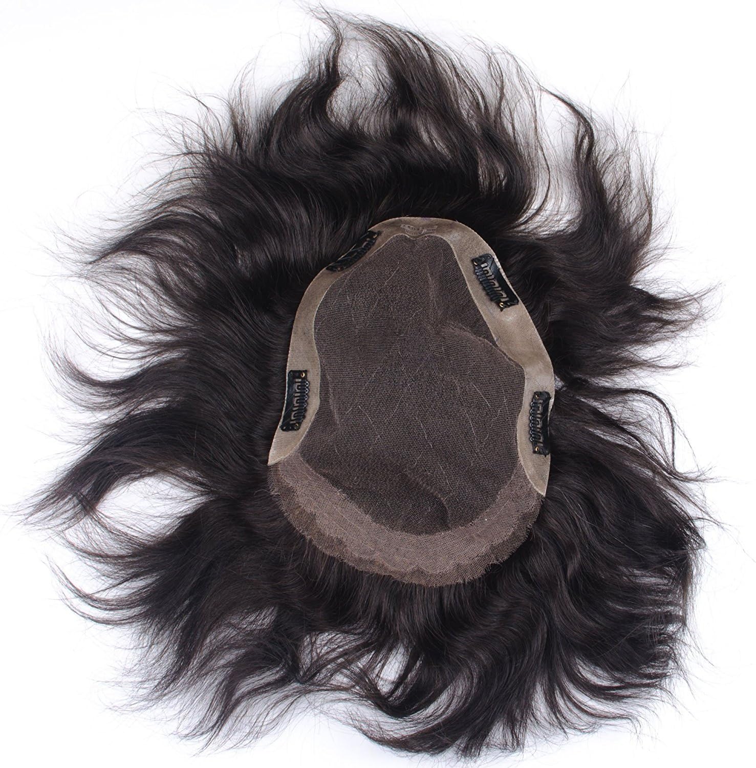 Stylazo Skin Monofilament Human Hair Toupee/Hair Patch/Wigs for Men/Hair System/Hair Pieces For Men & Boys (7x5, Black)