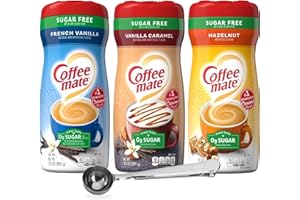 Zero Sugar Powder Coffee Creamer Variety – French Vanilla, Vanilla Caramel & Hazelnut with Direct Coffee Tea Est 2019 Spoon, Non-Dairy & Gluten-Free