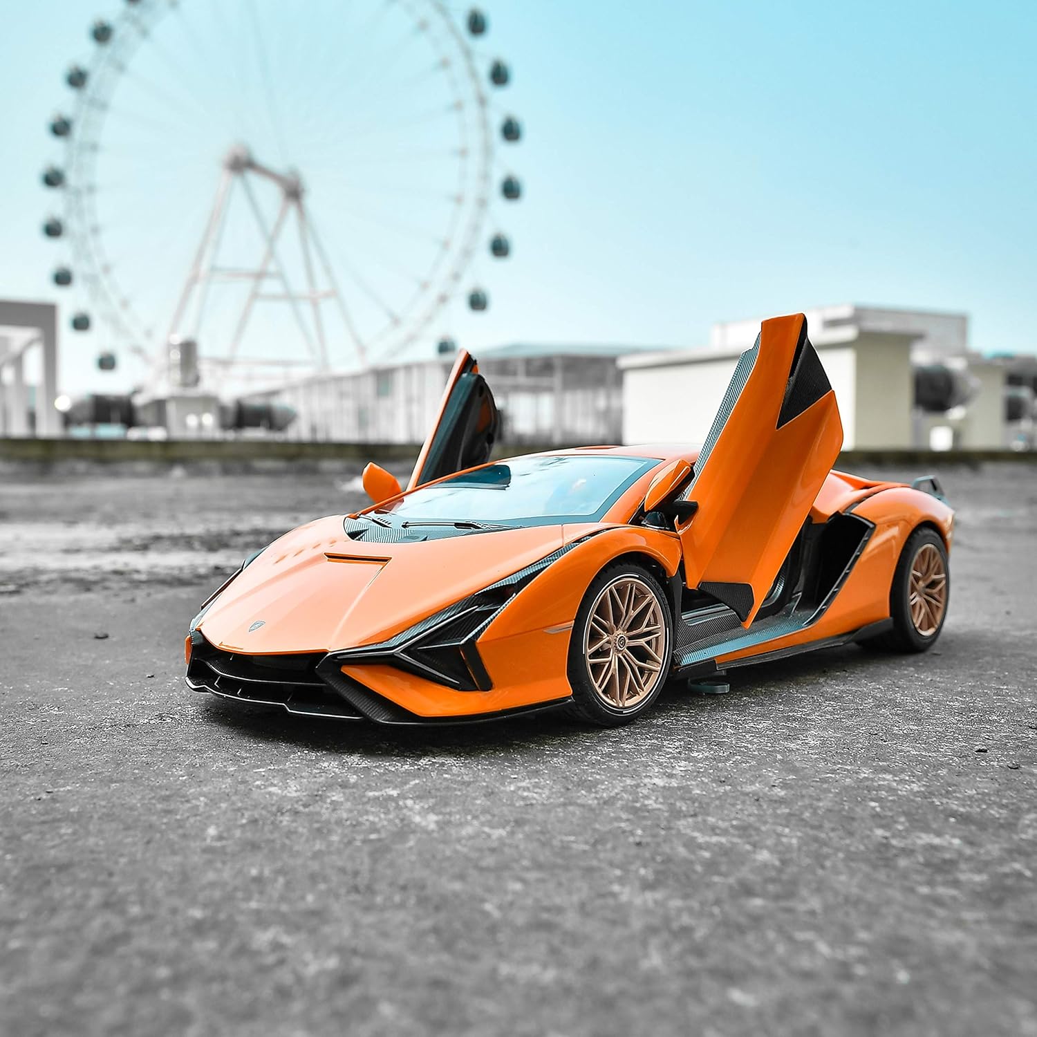 BEZGAR X RASTAR Licensed RC Series, 1:14 Scale Diecast Remote Control Car Lamborghini Sián FKP 37 Electric Sport Racing Hobby Toy Car Model Vehicle for Boys and Girls Teens and Adults Gift (Orange): Toys & Games
