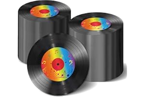 ZOIIWA 100 Pcs Vinyl Record Themed Napkins 50's Theme Party Decorations for 1950's Music Birthday Rock Party Supplies Back to 50s Rock Paper Napkins Music Roll Favors Throwback Retro