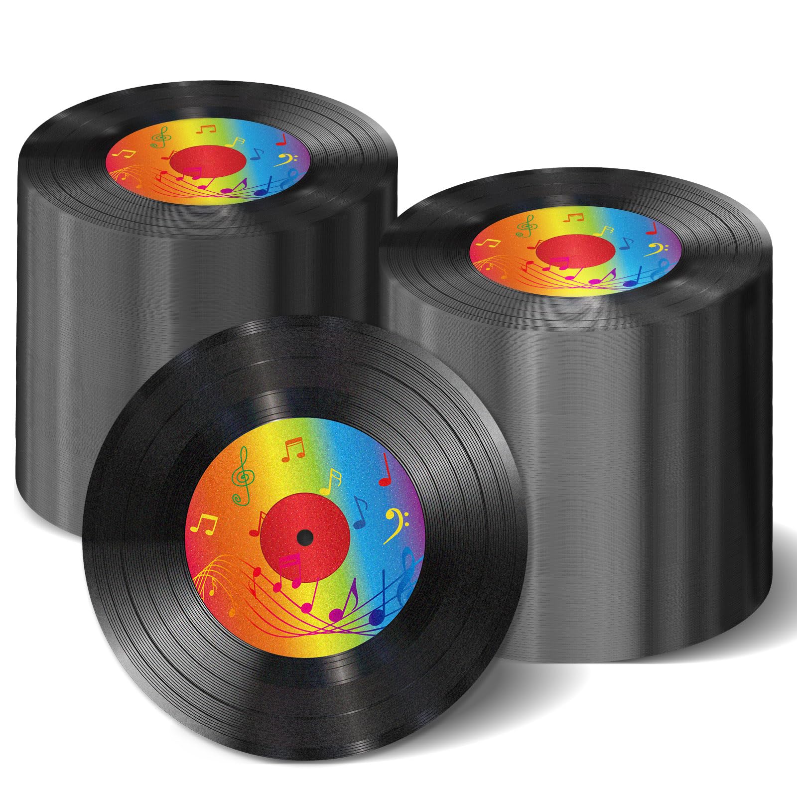 Photo 1 of 100 Pcs Vinyl Record Themed Napkins 50's Theme Party Decorations for 1950's Music Birthday Rock Party Supplies Back to 50s Rock Paper Napkins Music Roll Favors Throwback Retro
