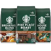 Starbucks Ground Coffee Medium Roast Variety Pack, 3 Bags 12 oz | 100% Arabica ground coffee; Medium Roast variety pack; 3 bags, 12 oz each (36 oz total)
