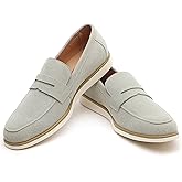 XQWFH Men's Casual Loafers & Slip On Shoes Daily Commuting Comfortable Canvas Shoes Lightweight Non-Slip Walking Penny Shoes for Men