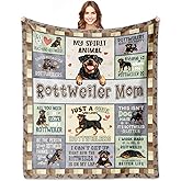 TRISG Rottweiler Gifts for Women, Rottweiler Blankets 60''x50'', Rottweilers Gifts for Lovers Mom, Gifts for Rottweilers Dog Owners Lovers Woman Decorations Throw Blanket for Christmas Mothers Day
