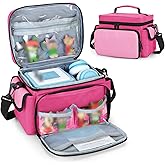 LoDrid Carrying Case Compatible with Tonie Box 2/1, Portable Bag with Shoulder Strap for Audio Player Starter Set, Headphones Charging Station Storage, Rose Red (Bag Only)(Patent Design)