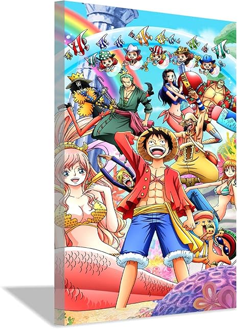 Amazon アニメワンピースキャンバス絵画ポスターアートプリント壁画リビングルーム寝室装飾絵画50x70cm x28inch 内枠ポスターd ウォールステッカー オンライン通販