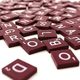 CleverDelights 100 Wood Letter Tiles - Maroon Color - Complete Set | Game Replacement Pieces