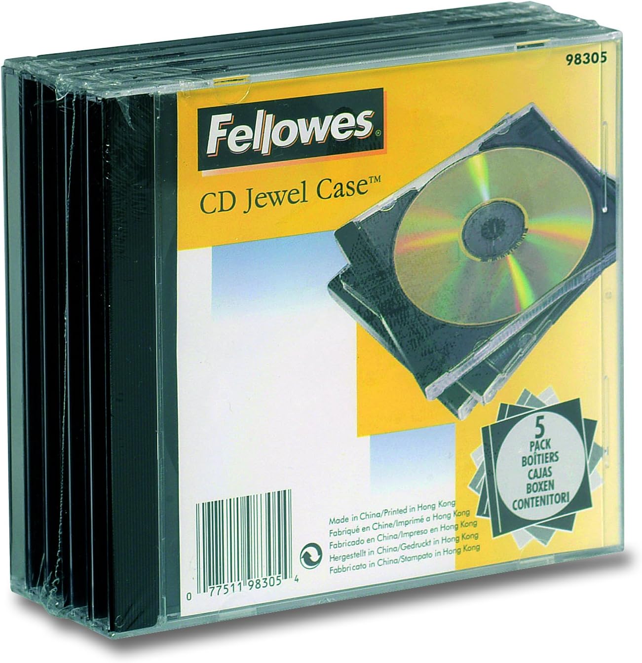 Fellowes CD schwarz 5Pk. CD Jewel Case transparent Amazon.de Computer