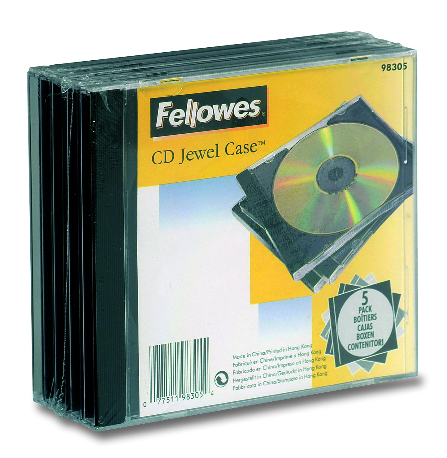 Fellowes CD, 5 Pieces, Clear/Black