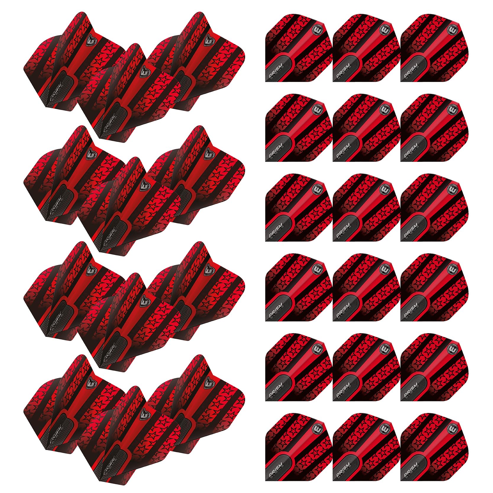 WINMAU Prism Alpha Extra Thick Dart Flights - 10 sets per pack (30 dart flights in total) (Stars)