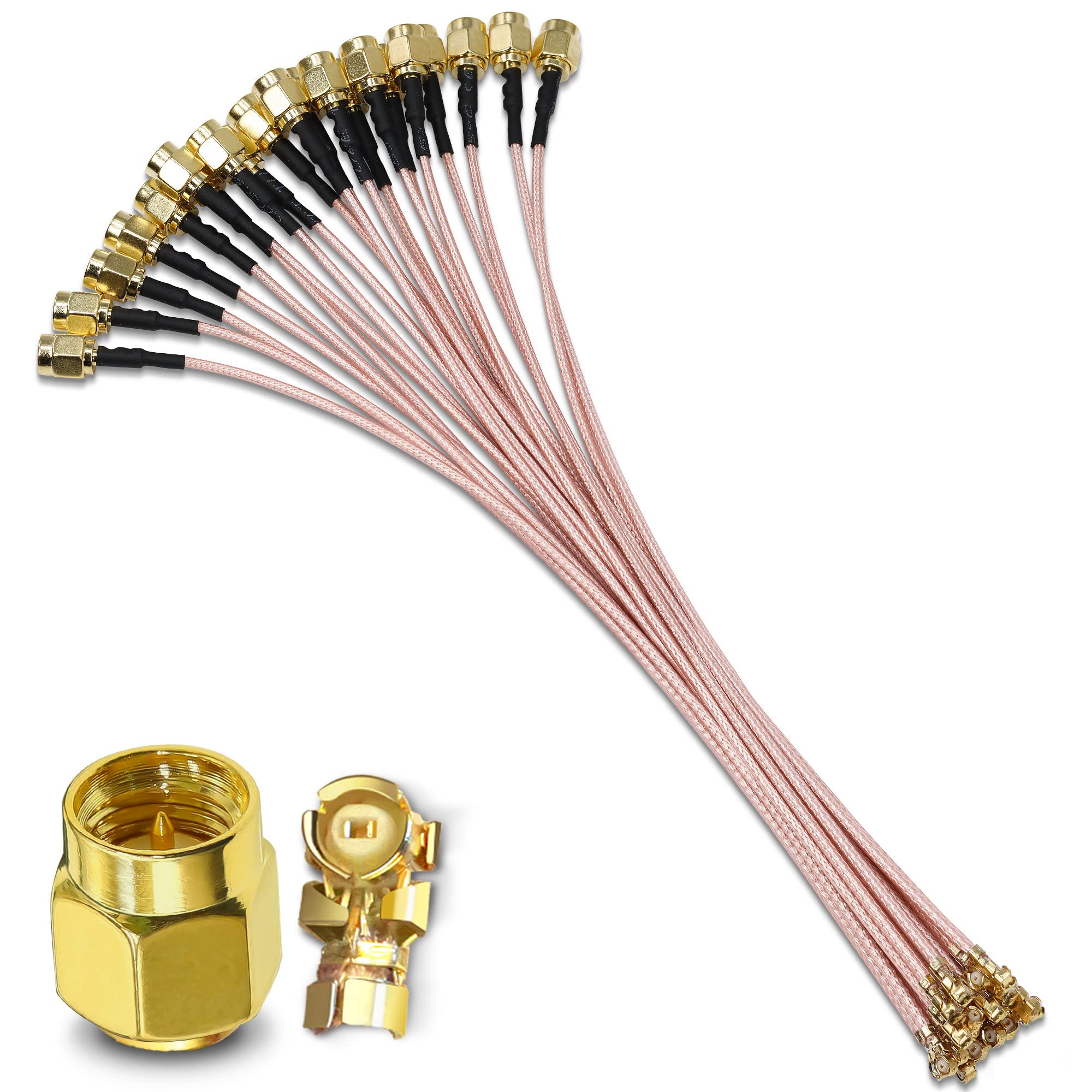 TUOLNK U.FL to SMA Coax Cable SMA Male Plug Connector to UFL IPX MHF1 Coaxial Cable WiFi Antenna Pigtail Extension Cable for Mini PCI Express RG178 12 inch(30cm) 5 Pack