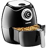 Chefman Air Fryer with Adjustable Temperature Control for the Perfect Result in Frying a Variety of Foods, Cool-to-Touch Exterior and 2.6L Fryer Basket Capacity, RECIPE BOOK Included, Black - RJ38-OPP
