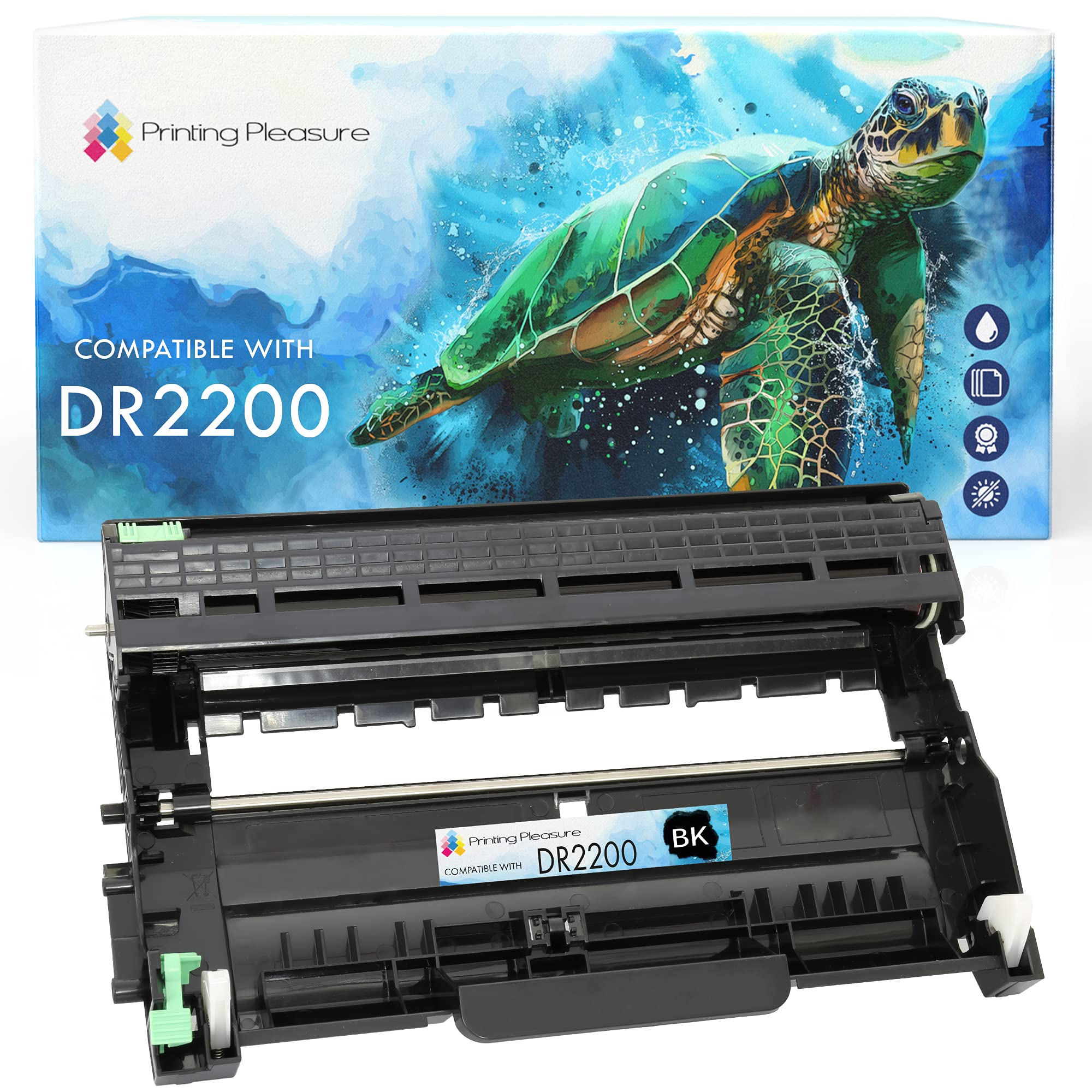Printing Pleasure DR2200 Drum Unit compatible with Brother DCP-7055 DCP-7060D DCP-7065DN HL-2130 HL-2132 HL-2135W HL-2240 HL-2240D HL-2250DN HL-2270DW MFC-7360N MFC-7860DW FAX-2840 - Black, High Yield