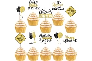 ZHUOWEISM 24 PCS Happy Retirement Cupcake Toppers Officially Retired Cupcake Picks Adventure Begins No Work Zone Retirement P