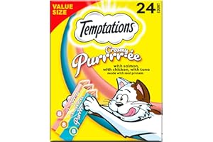 Temptations Creamy Puree Variety Pack of Squeezable Cat Treats, 0.42 oz. Tubes, 24 Count