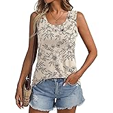 ORANDESIGNE Womens Floral Print Tank Tops Scoop Neck Sleeveless Shirts Flowy Casual Summer Tops Loose Fit Clothes 2026