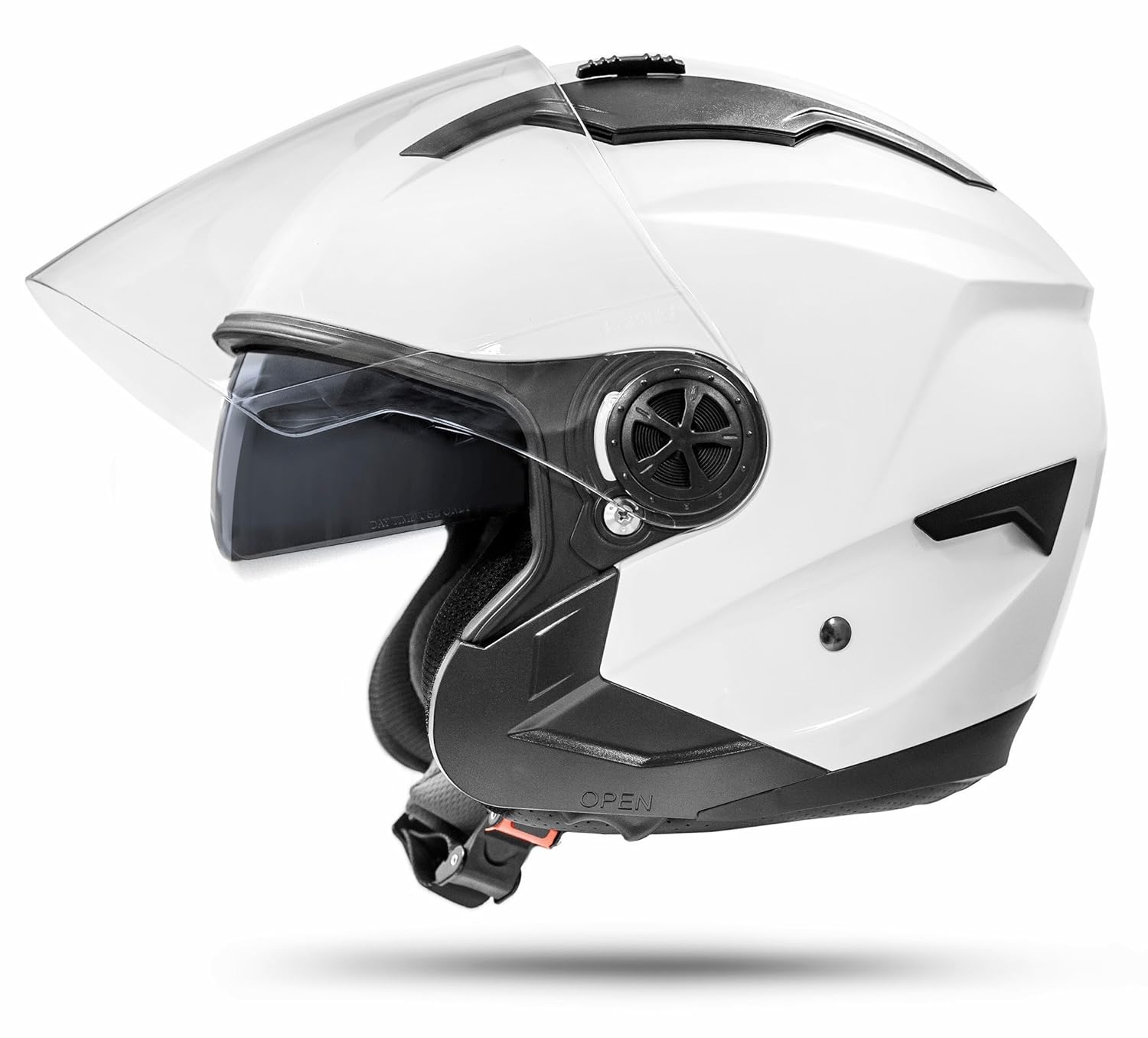 XL 61cm ATO Moto Jet Helm LA Street Motorradhelm mit Doppelvisier System Integrierte