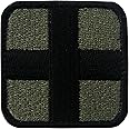 EmbTao Embroidered Medic Cross Tactical Fastener Hook&Loop Patch - Olive & Black