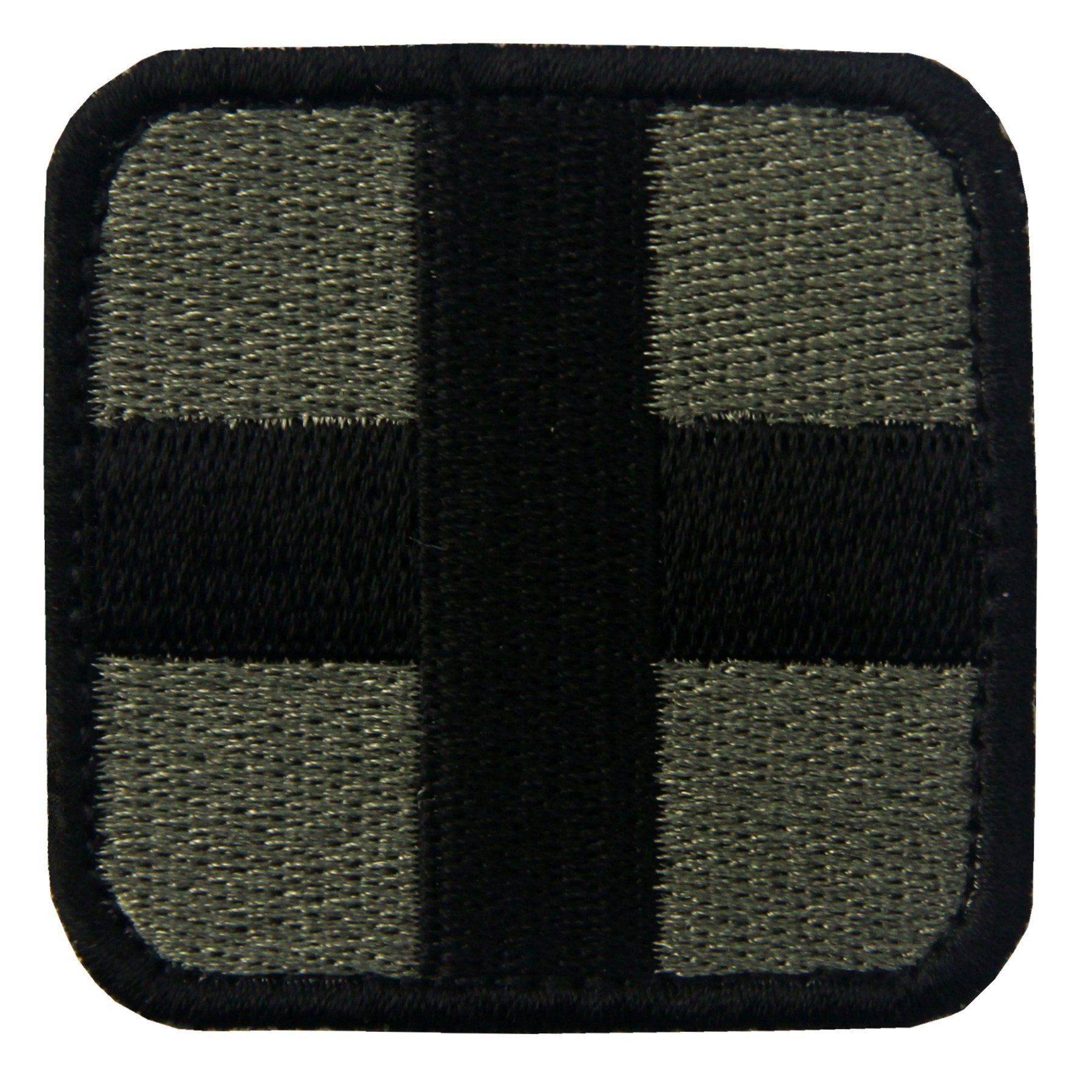 EmbTao Embroidered Medic Cross Tactical Fastener Hook&Loop Patch - Olive & Black