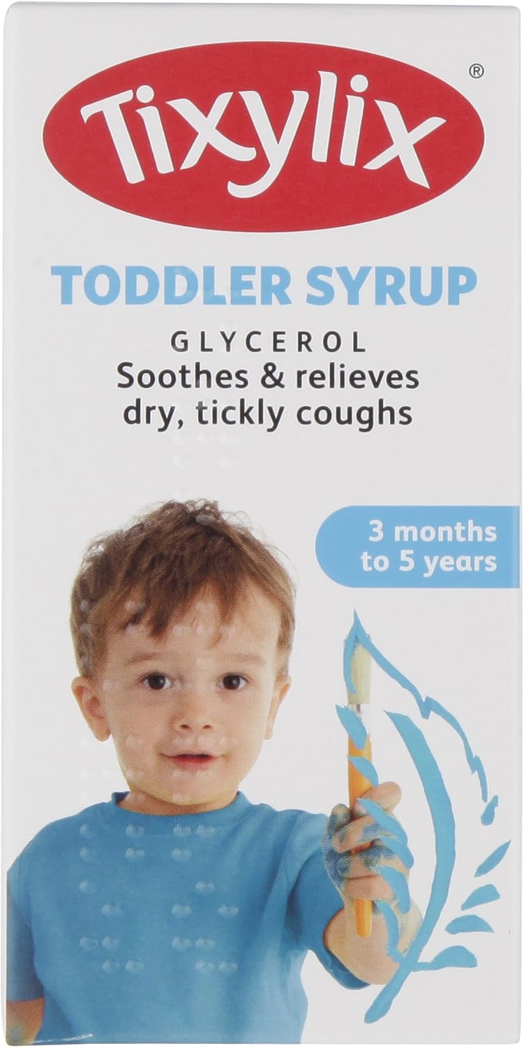 Tixylix Children's Blackcurrant Dry and Tickly Cough Syrup 100ml, Sugar and colour free
