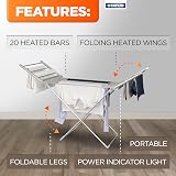 Status 230W Heated Winged Clothes Airer, Foldable Aluminium Drying Rack view 5
