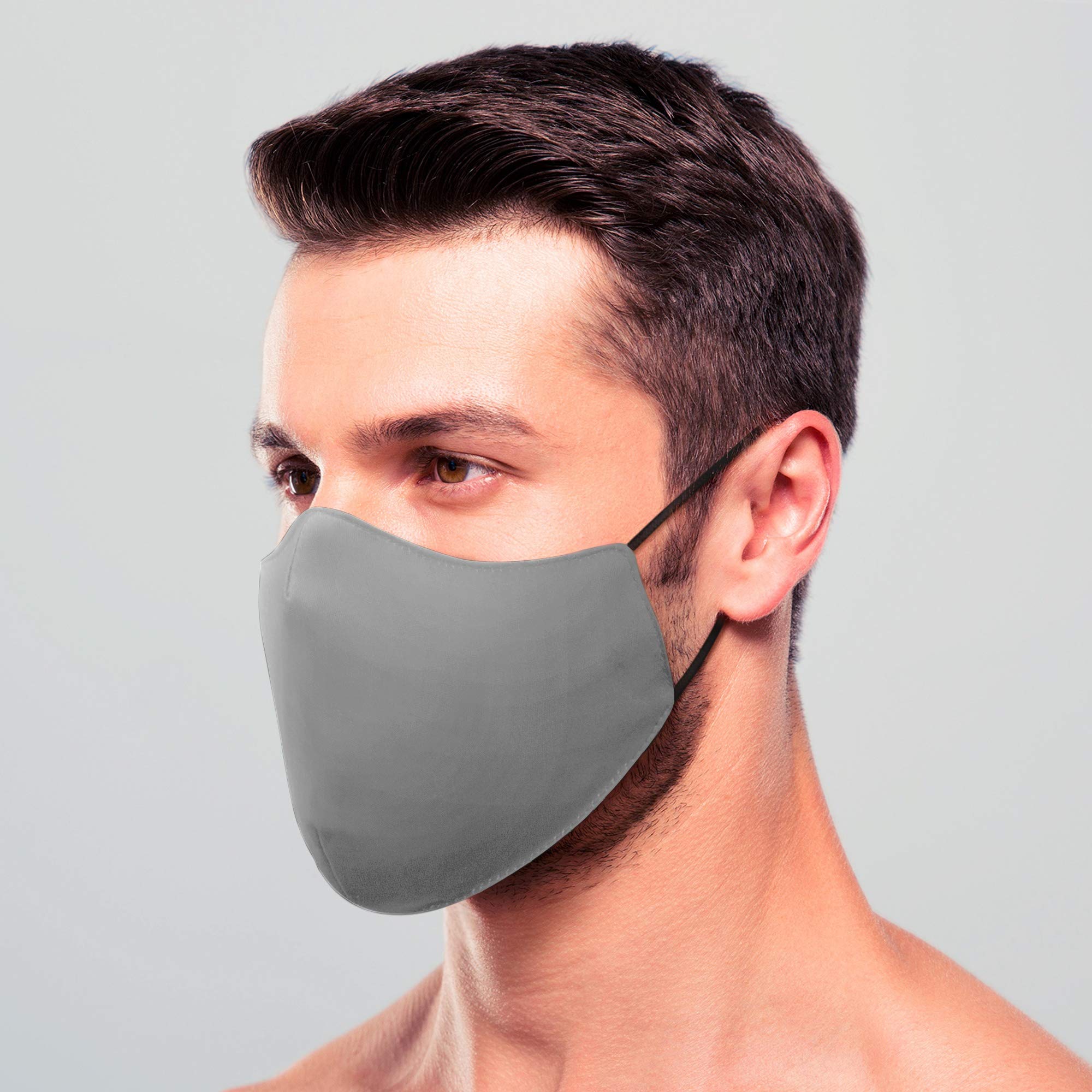 BELEZA Face Masks Cloth Reusable Fashion Washable For Men & Women with active Silver Ions - GREY