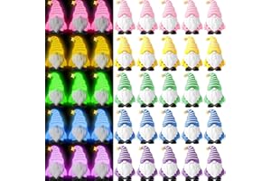 DoubleFill 50 Pcs Luminous Mini Gnomes Figurines Fairy Glow in Dark Garden Miniature Gnome Figurines Decor Funny Poses Garden Yard Home Patio Lawn Backyard Hide See DIY Craft