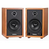 Electrohome McKinley 2.0 Stereo Powered Bookshelf Speakers with Built-in Amplifier and 4" Drivers for Turntable, TV, PC and W