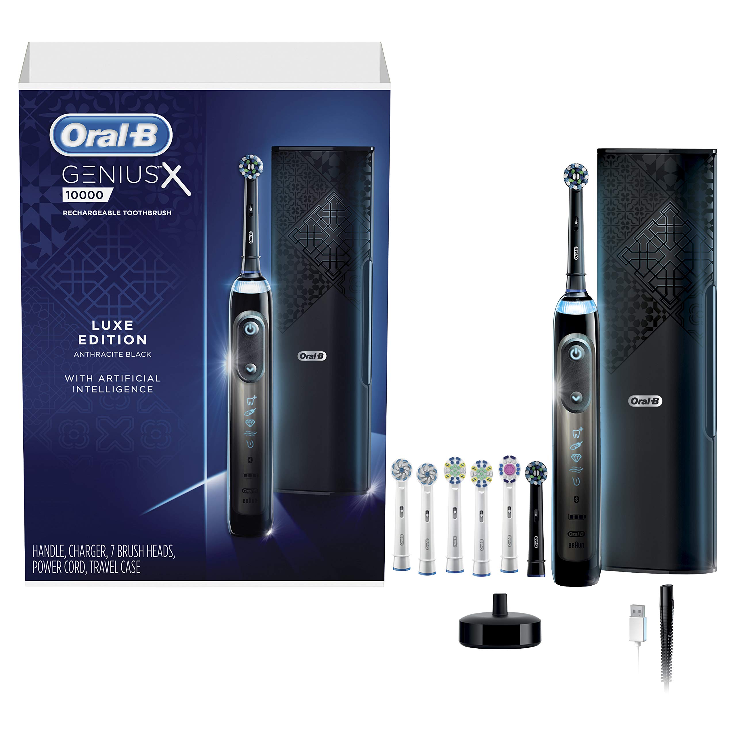 OralB GENIUS X LUXE Electric Toothbrush With 7 OralB Replacement