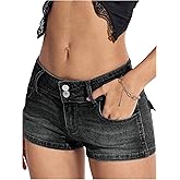 Milumia Women's Low Waisted Denim Shorts Y2k Mini Jean Shorts with Pocket
