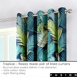 Fusion Tropical 100% Cotton Eyelet Curtains Pair 66x90 Multicolour view 3