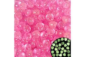 KAIYUAN DYNASTY 100pc Sparkling Glow Rocks Glow in The Dark Pebbles Outdoor Glowing Rocks for Fish Tank Luminous Pebbles for Garden Yard Walkway Pathway Aquarium,Rose