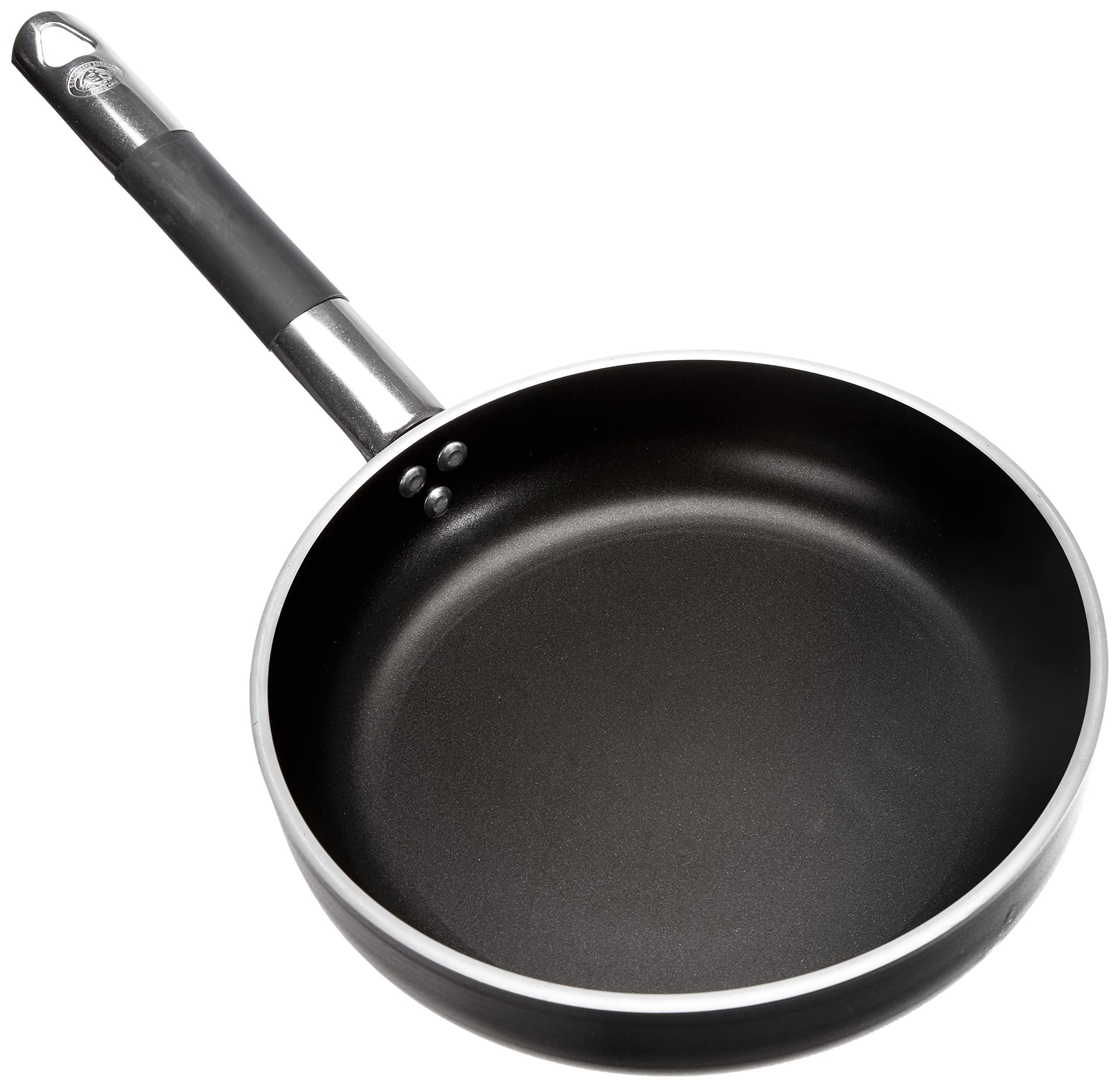 Pentole Agnelli ALSC2111SSPIC24 Alblack Pan Aluminum Pan, 5 mm Thickness, 10 mm Induction Bottom, with "Cool" Stainless Steel Tubular Handle, 24 cm, Black