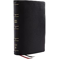 NKJV, Compact Center-Column Reference Bible, Black Genuine Leather