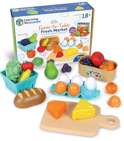 Learning Resources New Sprouts – Mandje Met Groenten – 9 Stuks – Plastic Speelgroenten – Voor Rollenspel En Woordenschat – Vanaf 2 Jaar