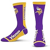 For Bare Feet NFL Minnesota Vikings MVP Crew Socks, Adult Large